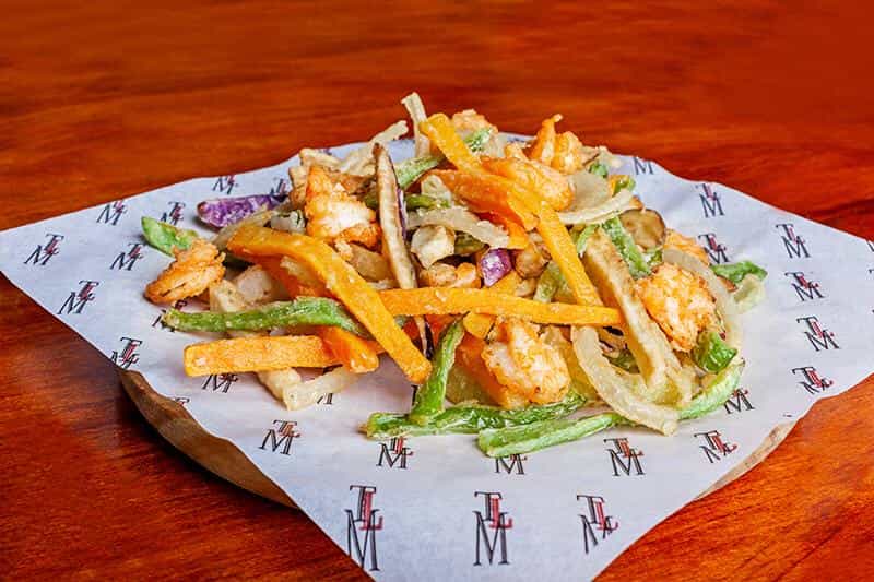 FRITURA DE LA HUERTA CON GAMBAS